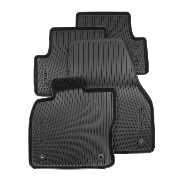 MP Rubber Floor Mats Set Of 4 For Skoda Karoq (2017+) - Black, Durable Car Interior Protection