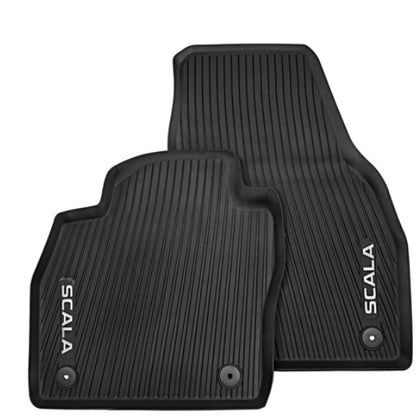 SKODA SCALA All-weather interior mats black - front