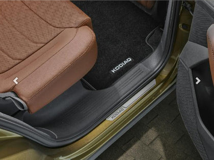Skoda Kodiaq 2024 on Decorative door sill strips - silver, rear