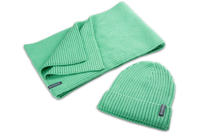 SKODA Woolly Hat & Scarf Green
