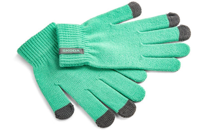 Womens Green Knitted Gloves