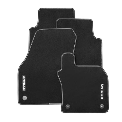 Textile floor mats Prestige. Front with KODIAQ lettering and rear mats