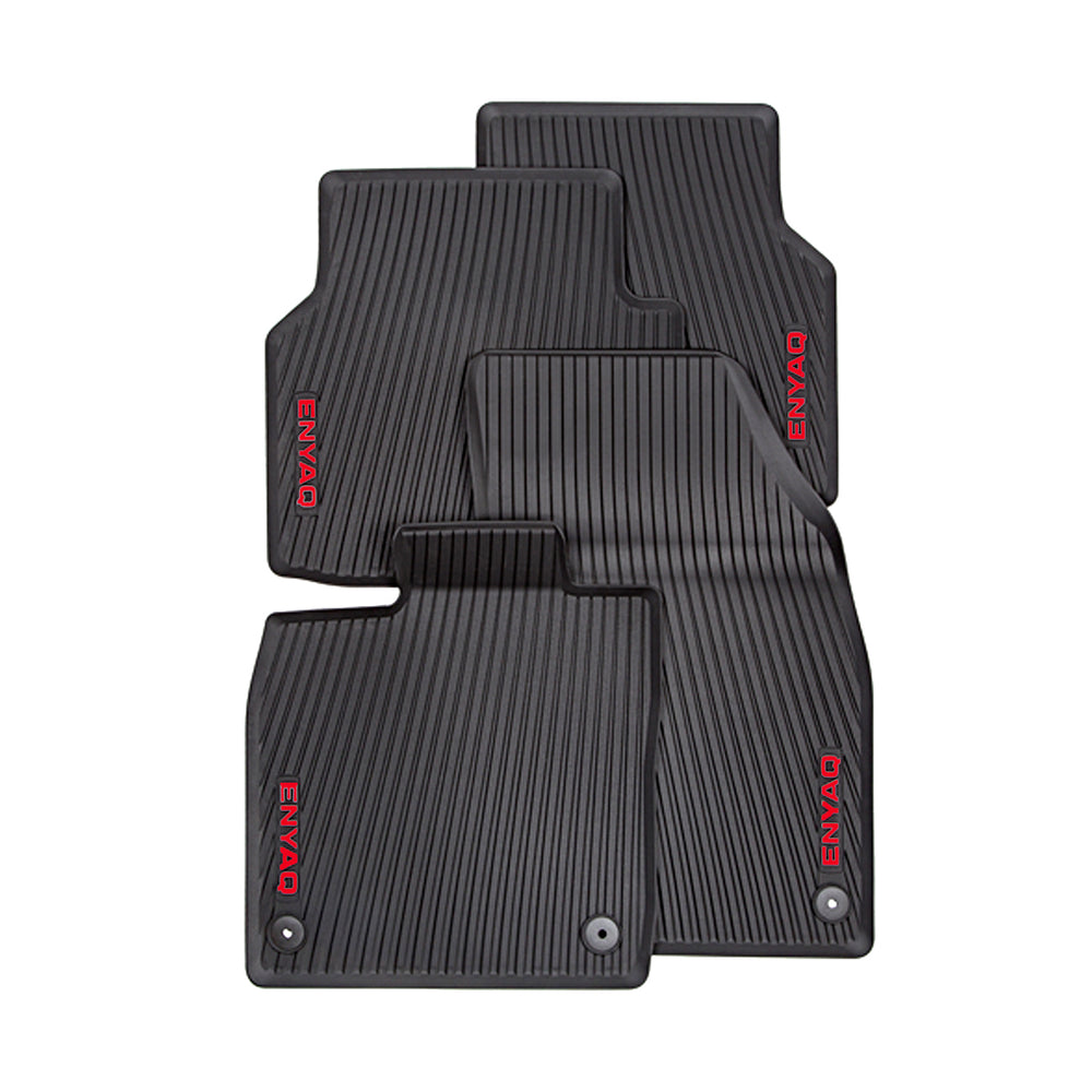 Enyaq all Weather Mats - Set of 4 with Red Logo