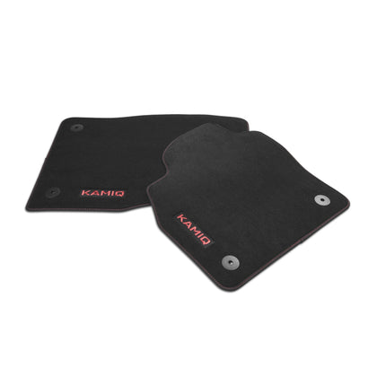 SKODA Textile Floor Mats - Prestige for KAMIQ with Red Lettering