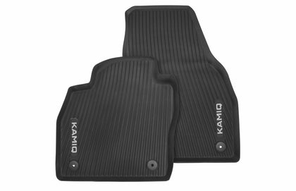SKODA All-weather interior mats black - front for KAMIQ