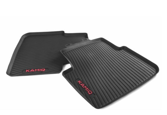 SKODA All-weather interior mats red / rear for KAMIQ